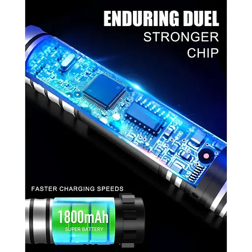 Световой меч для дуэли 24 цвета, 4 режима и 6 звуков, зарядка через Type-C - фото 4