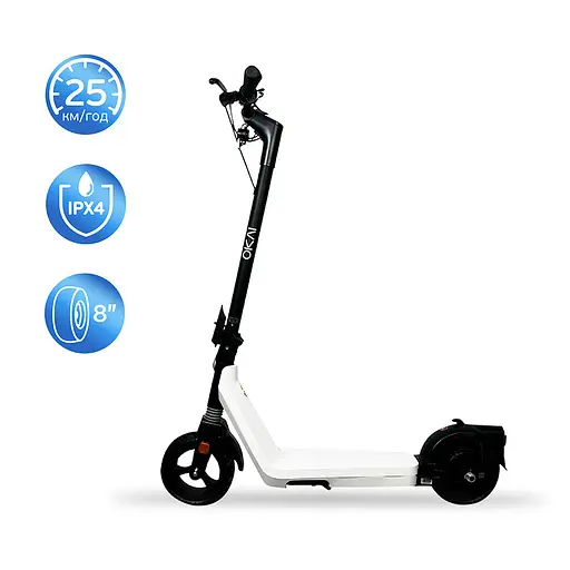 Електросамокат OKAI Zippy ES50С чорний 8" 250W/500W, 5. 2Ah, 20 km, 25 km/h, 10°, 13. 5 kg - фото 3