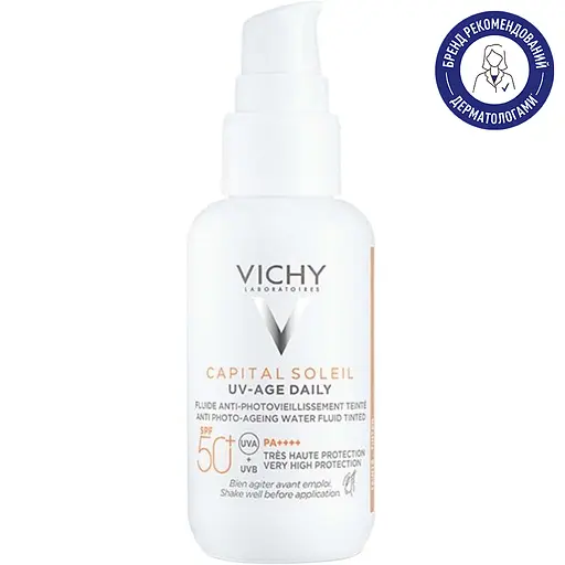 Сонцезахисний невагомий флюїд Vichy Capital Soleil проти ознак фотостаріння шкіри обличчя з універсальним тонуючим пігментом SPF 50+ 40 мл (MB452100) - фото 2