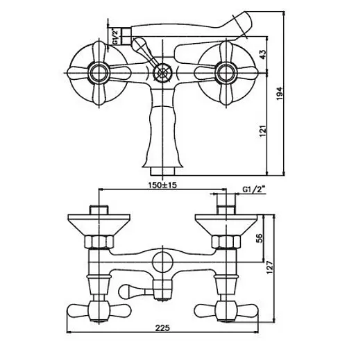 Змішувач для ванни Haiba DOMINOX 142 (HB0066) - фото 2