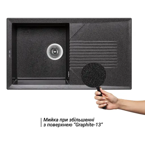 Кухонна мийка Lidz 860x500/240 GRF-13 (LIDZGRF13860500240) - фото 3