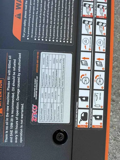 Инверторный двухтопливный генератор (газ/бензин) Zeko ZK9700S-INV-ЕW-NG (6.5/7.0 кВт) с электростартером и пультом.  - фото 6