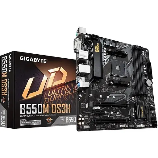 Материнская плата Gigabyte B550M DS3H sAM4 B550 4xDDR4 M.2 HDMI DVI mATX - фото 2