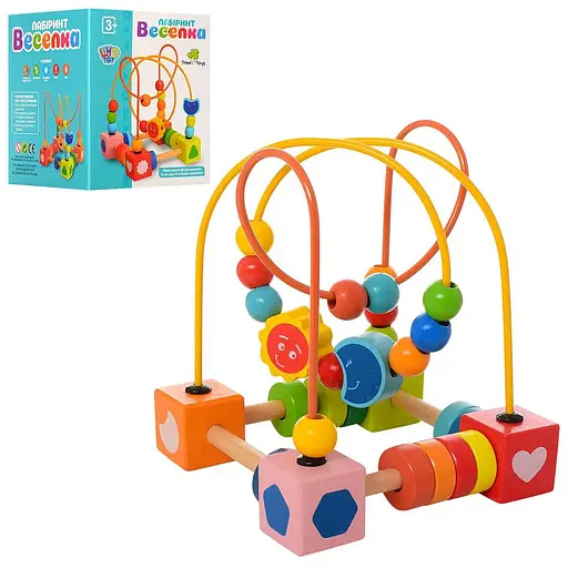 Деревянная игрушка Лабиринт на проволоке, 15x18x15.5 см, MD1242