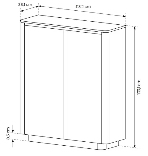 Комод высокий Perfect Home Торро / Torro 2D/113 2-дверный Дуб кремона/черный (PFH-091414) - фото 3