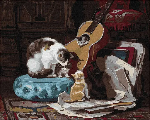 Набор для росписи по номерам Семья музыкантов, 40x50 см, КНО4493