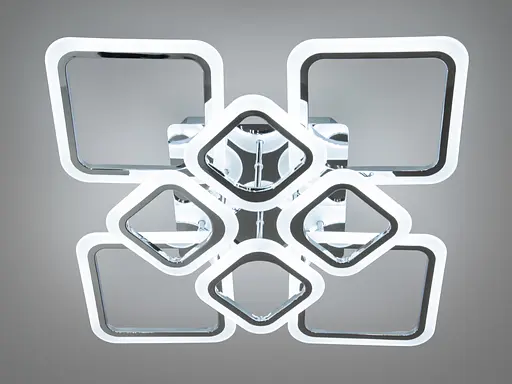 Стильная светодиодная люстра на пульте с димером, 105W, хром - фото 3