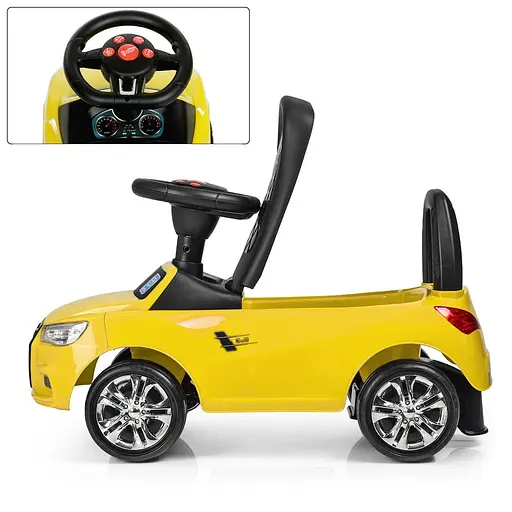 Дитяча каталка-толокар Bambi Racer з музикою та світлом жовта (M 3147A-6) - фото 3