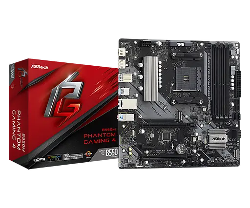 Материнська плата ASRock B550M Phantom Gaming 4 Socket AM4 (B550M PHANTOM GAMING 4)