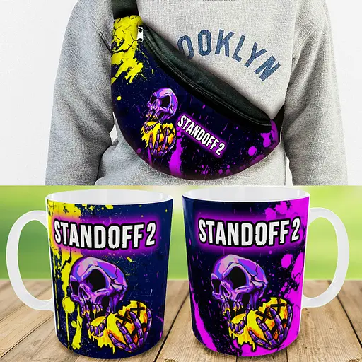 Подарунковий набір: Сумка-бананка + Кружка стендофф2 "Standoff 2" дитячий, для хлопчика (00190)