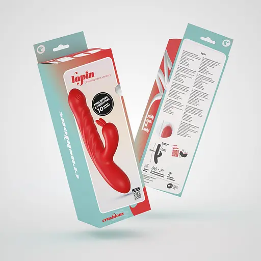 Вібратор-кролик Crushious Lapin Thrusting 21.5 см (червоний) - фото 19