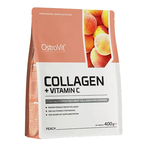 Для суглобів та зв'язок OstroVit Collagen + Vitamin C Peach 400 г