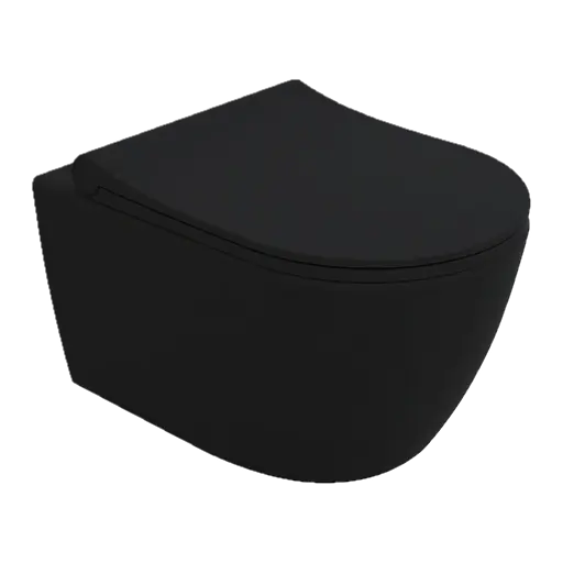 Унитаз подвесной Volle Cante Rimles de la noche с сиденьям Soft Close 1312.151009, Черный матовый - фото 1