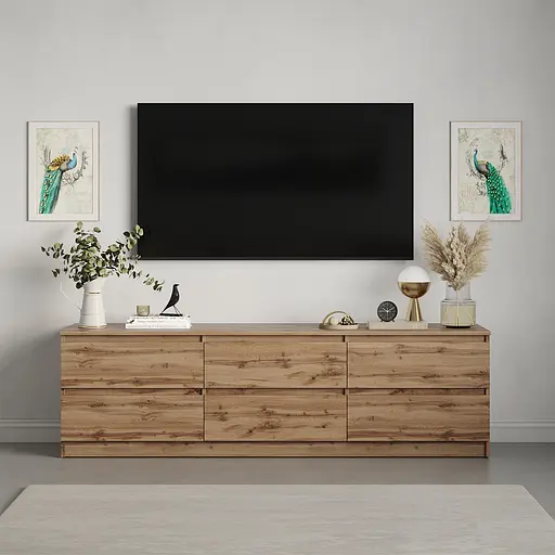 Тумба під телевізор MebelStar Нео 6Ш 180x43x53 см Дуб тахо (MBS-1297) - фото 2