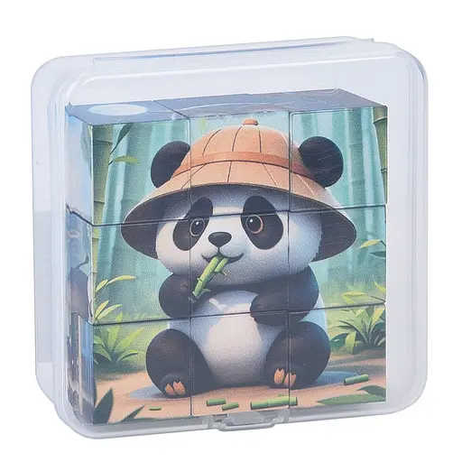 Дитячий магнітний кубік-пазл "Дикі тварини" Bambi CL325-2, 3 х 3 - фото 3