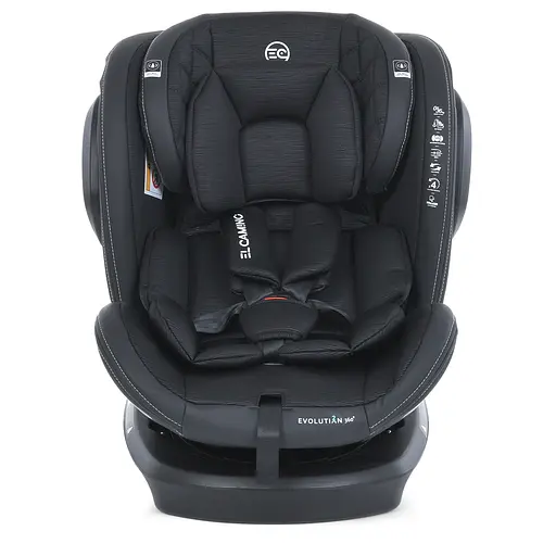 Автокрісло дитяче 0-36 кг ME 1045 EVOLUTION 2 360° ISOFIX/Top Tether з поворотом, Чорна смужка - фото 8