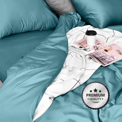 Комплект постельного белья Ideia Сатин полуторный 145х215 см (8-36084_мята) - фото 4