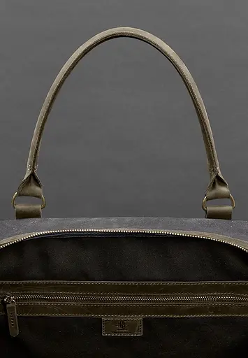 Дорожная сумка из конваса и натуральной кожи Crazy Horse темно-коричневая - фото 8