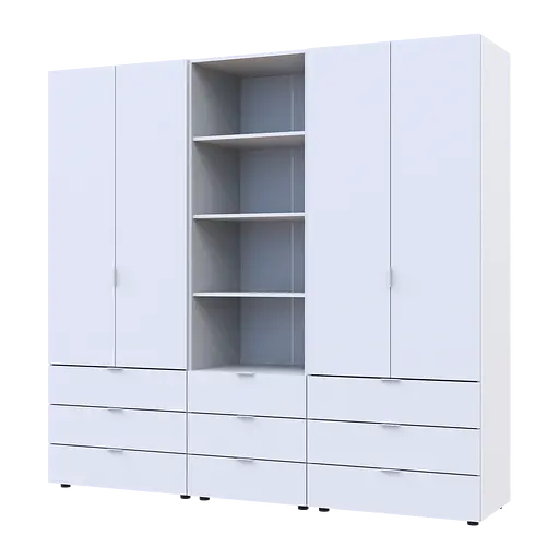 Шафа для одягу Doros Гелар Білий 2+2ДСП з пеналом 215х49.5х203.4 (42005165)