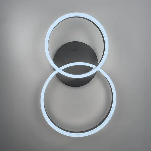 Світлодіодна чорна люстра Anelli на 2 кільця Line.F A 8008/2 BK - фото 2