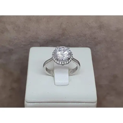 Срібне кільце Агні ЖАННА з фіанітами.1040/1Р-CZ 17 - фото 4