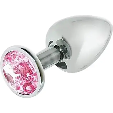 Металева анальна пробка Mai Attraction Toys №73 з рожевим кристалом