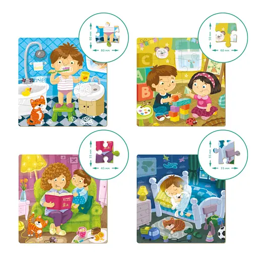 Дитячий пазл "Мій День" DoDo 300130, 4в1 - фото 4