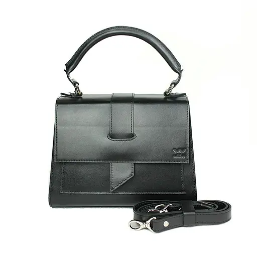 Жіноча шкіряна сумка Ester чорна - фото 8