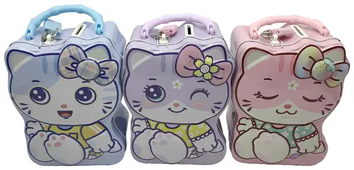 Копилка металлическая Котик-сумочка, 16 см, S-274 (в ассортименте) - фото 2