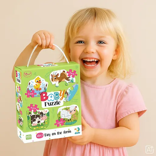 Детский пазл 4 в 1 "Baby puzzle. День на ферме" DoDo Toys 300687 набор 4 в 1 - фото 6