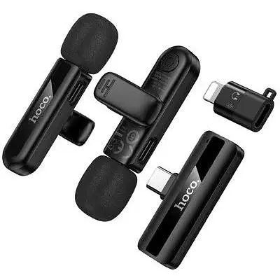 Мікрофон Hoco L20A Fair dual-mic wireless microphone iP/Type-C чорний