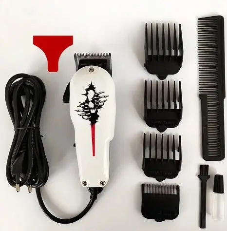 Проволока для стрижки волос ENZO EN-588 с классическими насадками и мощным мотором для дома 10 Вт Серый - фото 2