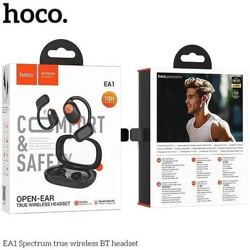 Беспроводные наушники Hoco EA1 Spectrum true wireless BT headset до 10 часов черные - фото 3
