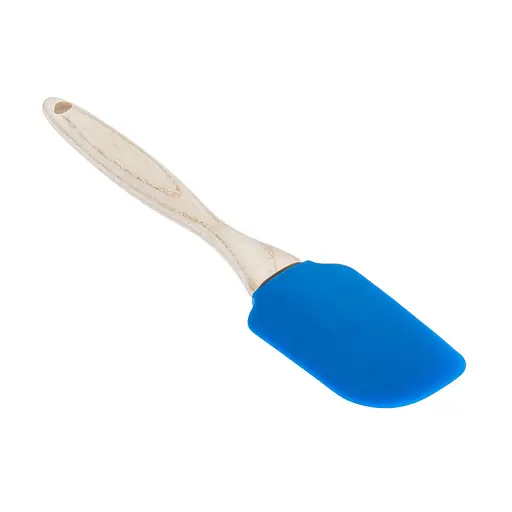 Лопатка кухонная силиконовая с деревянной ручкой 22.5 см, Profsil Синий 87191 - фото 1