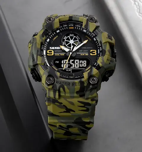 Чоловічий армійський наручний годинник Skmei 1818 Камуфляж - фото 3