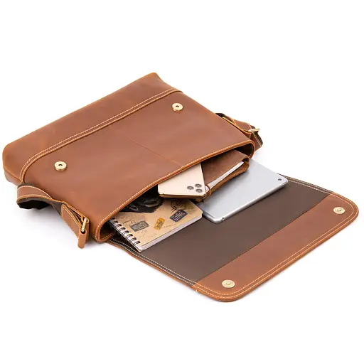 Чоловіча шкіряна сумка Vintage 37,5х27х5,5 см sum0013947 - фото 5