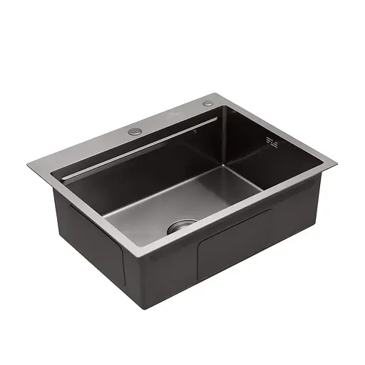 Кухонна мийка Kroner KRP Schwarze - 6350HM PVD (3.0/1.0 мм) CV031453, Чорний - фото 3