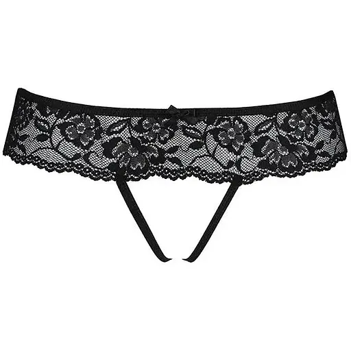 Мереживні стрінги з доступом Passion Senia Thong Black S/M - фото 5