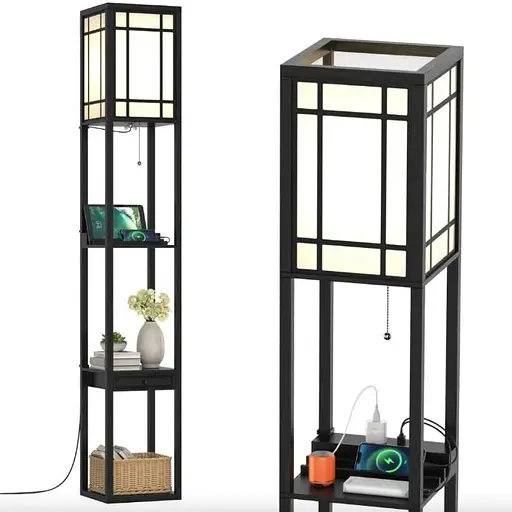 Підлогова лампа Costway Terra торшер 3 в 1 чорний - фото 6