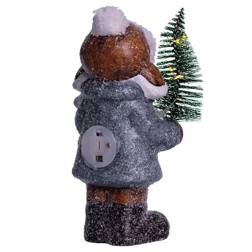 Новорічна фігурка з підсвіткою Дівчинка з ялинкою з порцеляни 10×9×18 (см) новорічний декор Yiwu CR-5-16 - фото 5