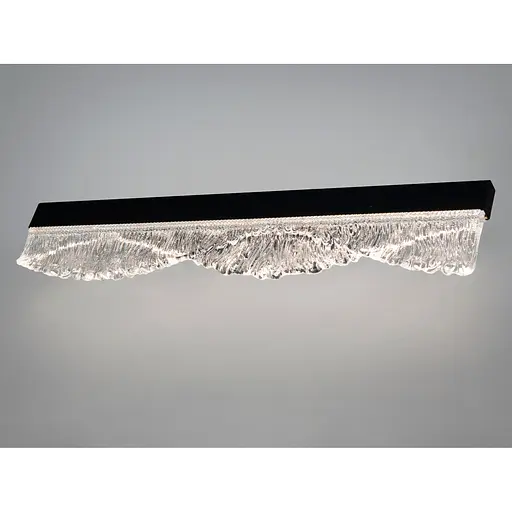 Настінний LED бра-планка Romin чорна 11 Вт скло - фото 1