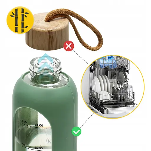 Пляшка для води 4FIZJO спортивна 1000 мл скляна Olive (P-5905973403900) - фото 8