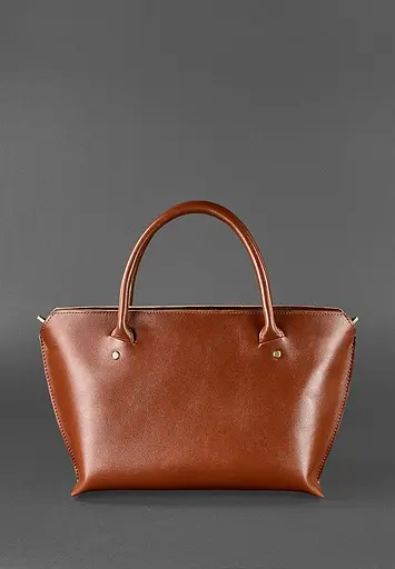 Жіноча шкіряна сумка Midi світло-коричнева - фото 4