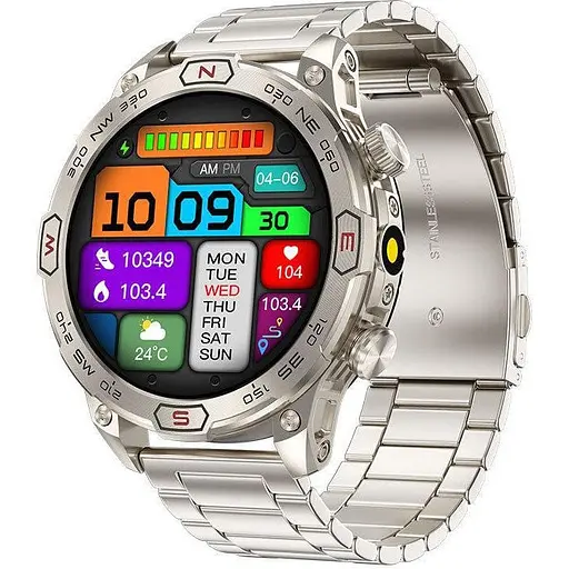 Чоловічий смарт-годинник Smart Watch KC86 з AMOLED дисплеєм підтримкою дзвінків і 2 змінними ремінцями в комплекті