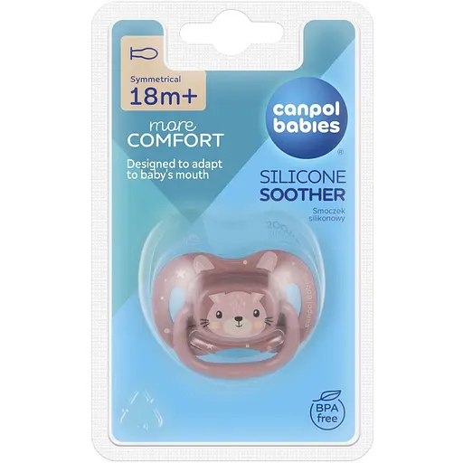 Пустышка Canpol babies Cute Animals силиконовая симметричная 18+ мес. розовая (34/926_pin) - фото 3