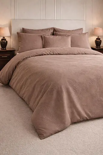 Комплект постільної  білизни євро 200х220  Premium сатин коричневий TC303376154 - фото 2