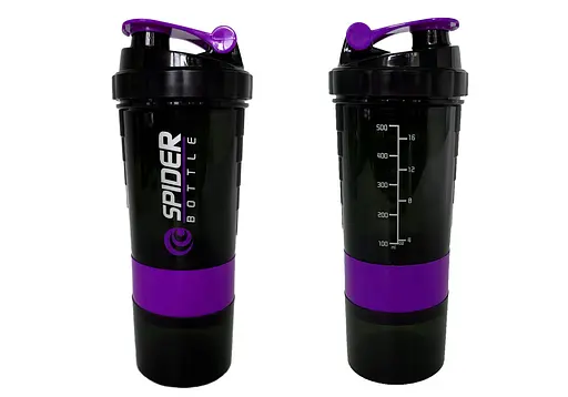 Шейкер спортивный EasyFit Spider 0,5 л Черно-фиолетовый (EF-7200-V) - фото 5