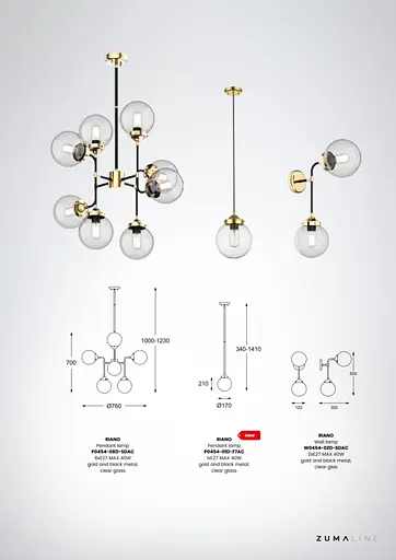 Подвесной светильник люстра Zuma Line P0454-01D-F7AA Riano - фото 4