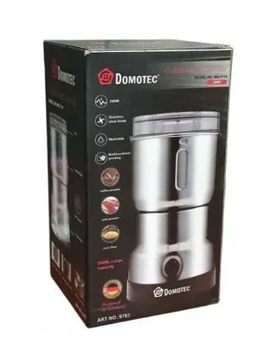 Электрическая кофемолка Domotec MS-7114 200Вт нержавеющая сталь - фото 8