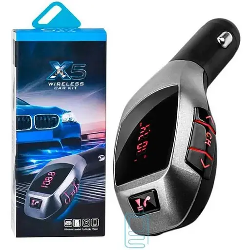 Автомобільний ФМ блютуз модулятор для автомагнітоли в машину Х5 Usb Fm трансмітер для автомобіля - фото 1